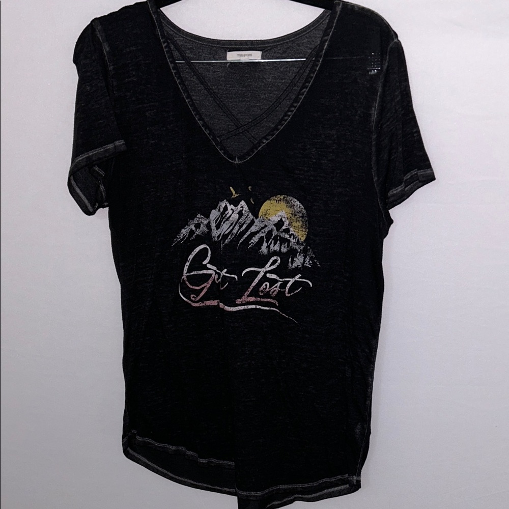 Maurices Black V-Neck Graphic Tee